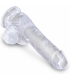 KING COCK - DILDO REALISTA , TRANSPARENTE -13,5 CM