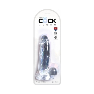 KING COCK - DILDO REALISTA , TRANSPARENTE -15,2 CM