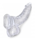 KING COCK - DILDO REALISTA CURVADO , TRANSPARENTE -16,5 CM