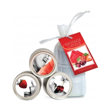 EARTHLY BODY COMBO DE VELAS - SANDIA, CEREZA Y FRESA