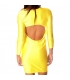 VESTIDO AJUSTADO CUT OUT AMARILLO